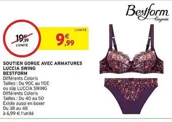 Intermarché Hyper Soutien gorge avec armatures luccia swing bestform offre