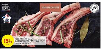 Intermarché Hyper Agneau : côtelettes (premières, filets ou découvertes) ou côtelettes (**, ***) à griller jean rozé offre