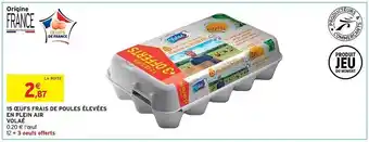 Intermarché Hyper 15 oeufs frais de poules élevées en plein air volaé offre