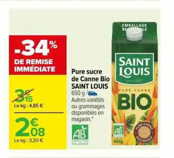 Carrefour Pure sucre de canne saint louis offre