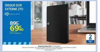 Carrefour Disque dur externe 2to seagate offre