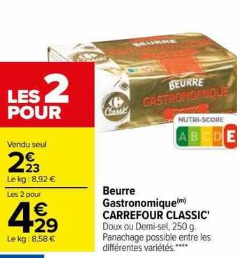 Carrefour Beurre gastronomique carrefour classic' offre