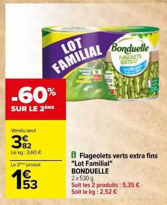 Carrefour Flageolets verts extra fins offre