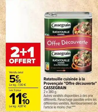 Carrefour Ratatouille cuisinée à la provençale offre