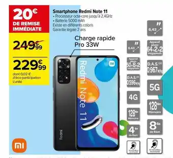 Carrefour Smartphone redmi note 11 offre