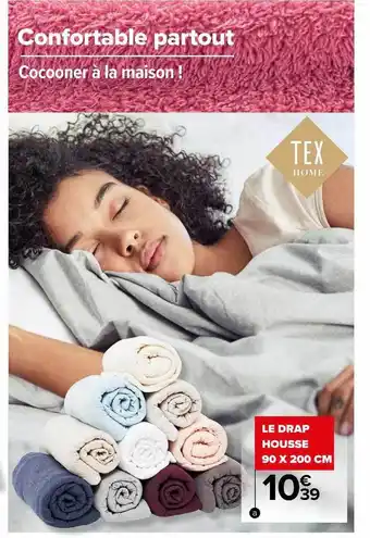 Carrefour Le drap housse 90 x 200 cm offre