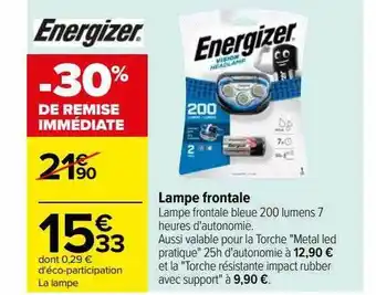 Carrefour Lampe frontale energizer offre