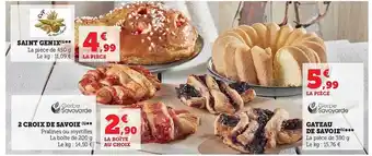 Hyper U Saint genix, 2 croix de savoie, gâteau de savoie offre
