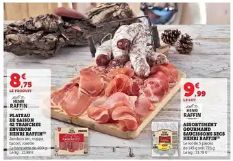 Hyper U Plateau de saison 42 tranches environ henri raffin, assortiment gourmand saucissons secs henri raffin offre