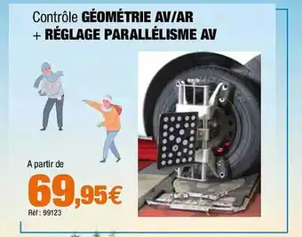 Autobacs Contrôle géométrie av-ar + réglage parallélisme av offre