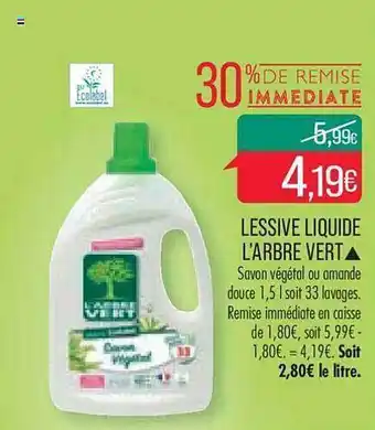 Match Lessive liquide l'arbre vert offre