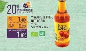 Match Vinaigre de cidre nature bio offre