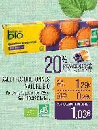 Match Galettes bretonnes nature bio offre