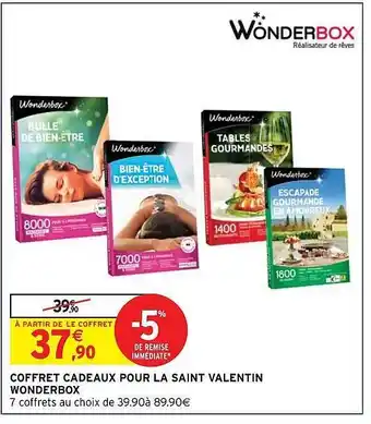 Coffret cadeaux pour la saint valentin wonderbox