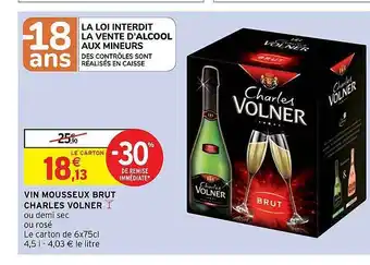 Intermarché Hyper Vin mousseux brut charles volner offre
