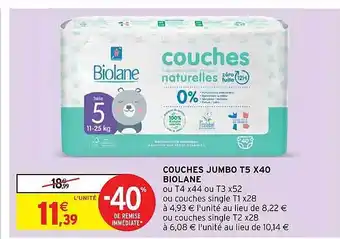 Intermarché Hyper Couches jumbo t5 x40 biolane offre