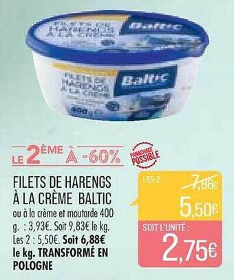 Match Filets de harengs à la crème baltic offre