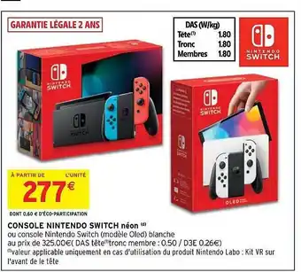 Intermarché Hyper Console nintendo switch néon offre