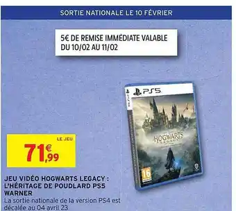 Intermarché Hyper Jeu vidéo hogwarts legacy : l'héritage de poudlard ps5 warner offre
