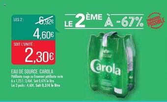 Match Eau de source carola offre