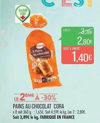 Match Pains au chocolat cora offre