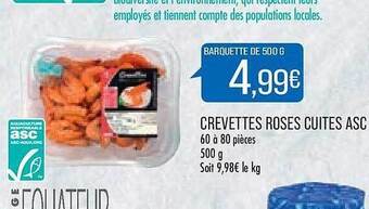 Match Crevettes roses cuites asc offre