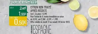 Match Citron non traité après récolte offre