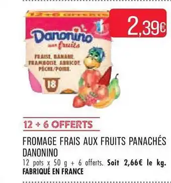 Match Fromage frais aux fruits panachés danonino offre