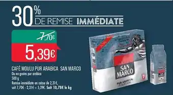 Match Café moulu pur arabica san marco offre