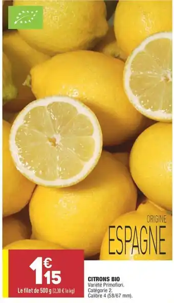 ALDI Citrons Bio offre