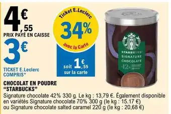 E.Leclerc Chocolat en poudre offre