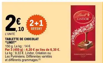 E.Leclerc Tablette de chocolat offre