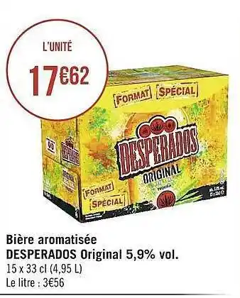 Casino Supermarchés Bière aromatisée desperados original 5.9% vol offre