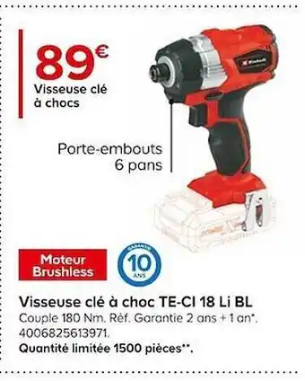 Castorama Visseuse clé à choc te-ci 18 li bl offre