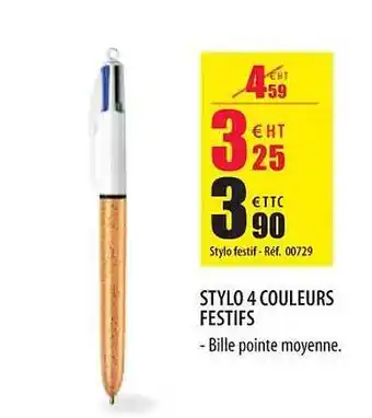 Stylo 4 couleurs festifs