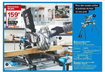 Castorama Scie à onglet radiale mmis210-a support pour scie à onglet mmst150 offre