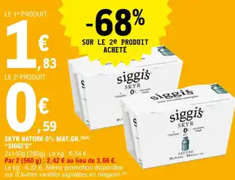 E.Leclerc Skyr nature 0% mat.gr. "SIGGI'S" offre