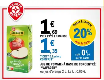 E.Leclerc Jus de pomme (à base de concentré) "JAFADEN" offre