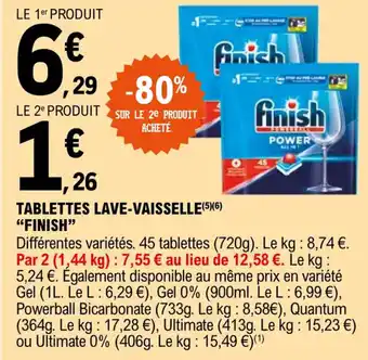 E.Leclerc Tablettes lave-vaisselle "FINISH" offre