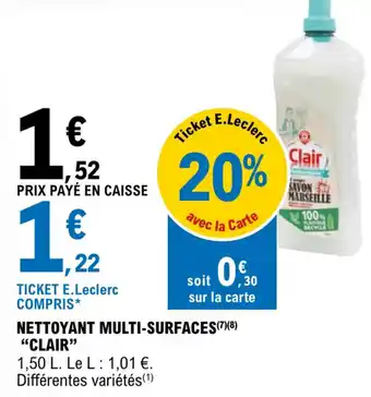 E.Leclerc Nettoyant multi-surfaces "CLAIR" offre