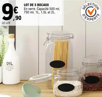 E.Leclerc Lot de 5 bocaux offre