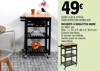 E.Leclerc Desserte à roulettes noire offre