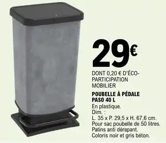 Poubelle à pédale paso 40 L