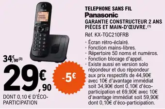 E.Leclerc Telephone sans fil offre