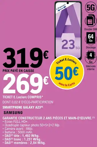 E.Leclerc Smartphone galaxy A23 offre