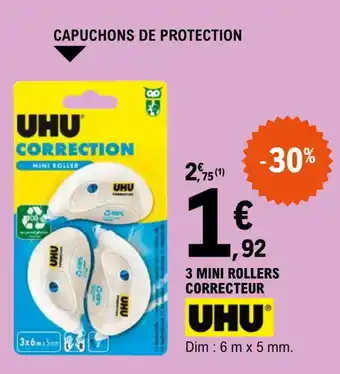 3 mini rollers correcteur UHU