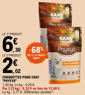 E.Leclerc Croquettes pour chat "PHYSYO" offre