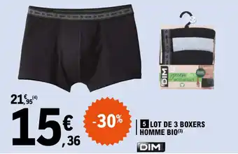 E.Leclerc Lot de 3 boxers homme bio offre