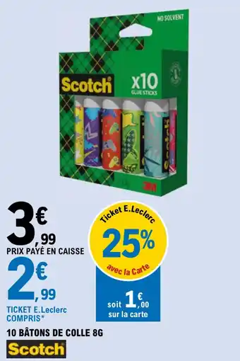 E.Leclerc 10 bâtons de colle 8G offre