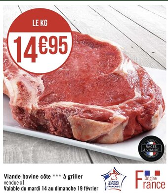 Géant Casino Viande bovine côte à griller offre